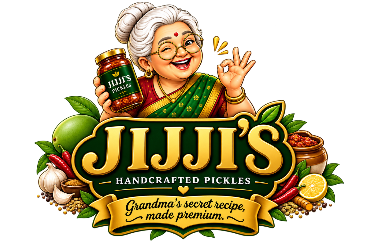 Jijji's Handcrafted Pickles logo